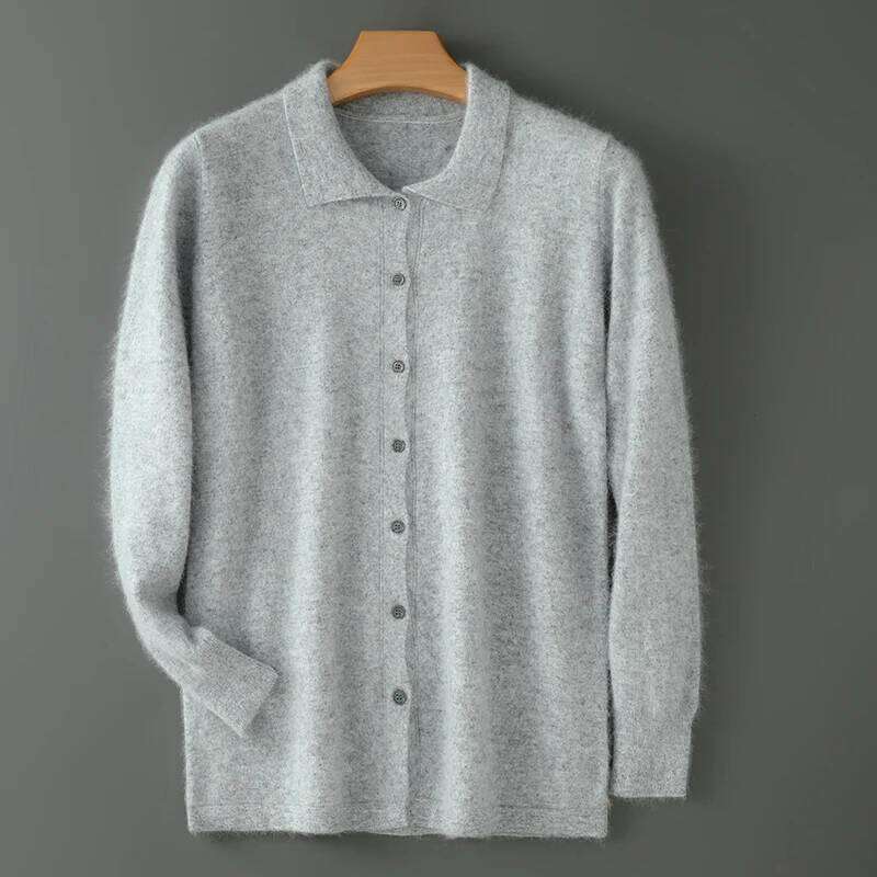 Maillard Polo Collar Sweater Autumn/Winter 2024 Casual Business Men 100% Pure Mink Cashmere Cardigan Large Size Knit Jacket 250806