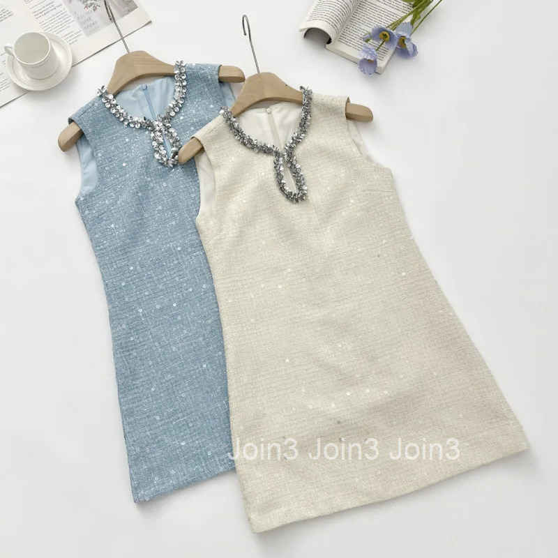 High Quality Luxury Small Fragrance Tweed Dresses For Women Sweet Short Summer Dress Party Vestidos Robes Roupas Feminina