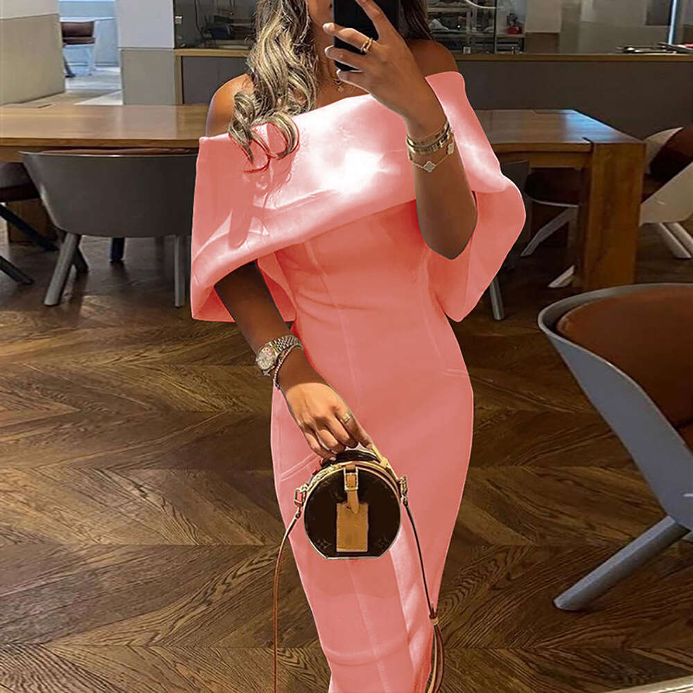 Women's Off-Shoulder Slim Fit Bodycon Spring Dress 661 B5