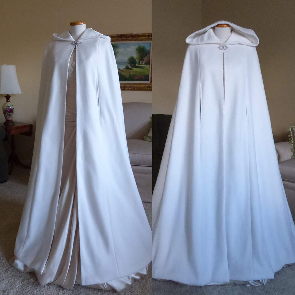 Long Wedding Bridal Cloak Shawl Hooded Bridal Cover Up Wedding Outerwear Party Costume Customized