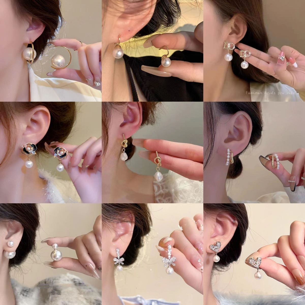 Free Shipping Designer Luxury Jewelry French Baroque Irregular Pearl Pendant Earrings For Women, Niche Fashion Versatile Design Sense Knotted Earrings