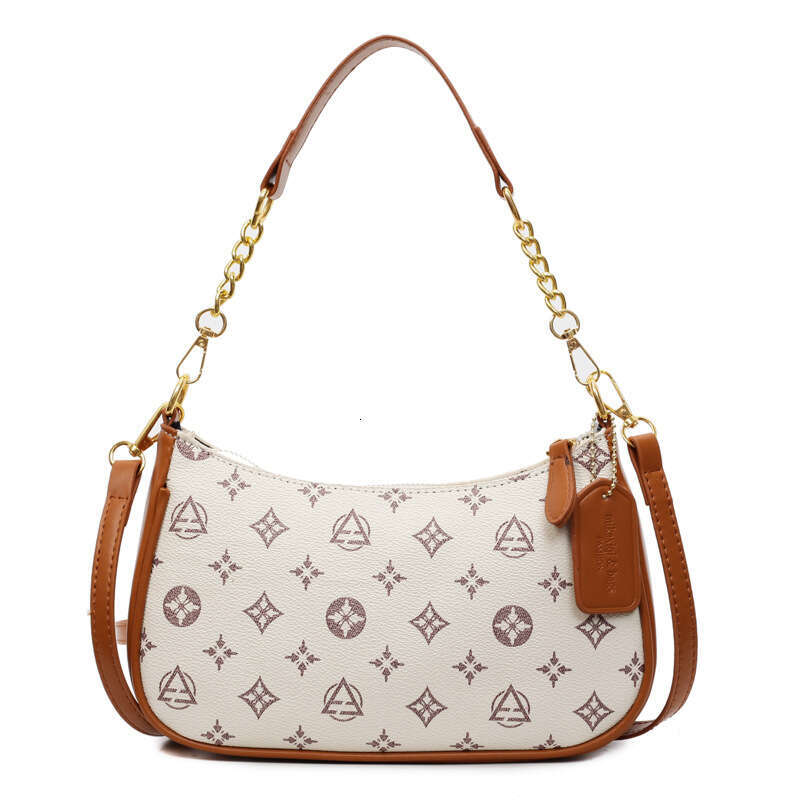 Trendy New Korean Fashion Printed Chain Small Square Versatile Commuter Shoulder Crossbody Bag for Women