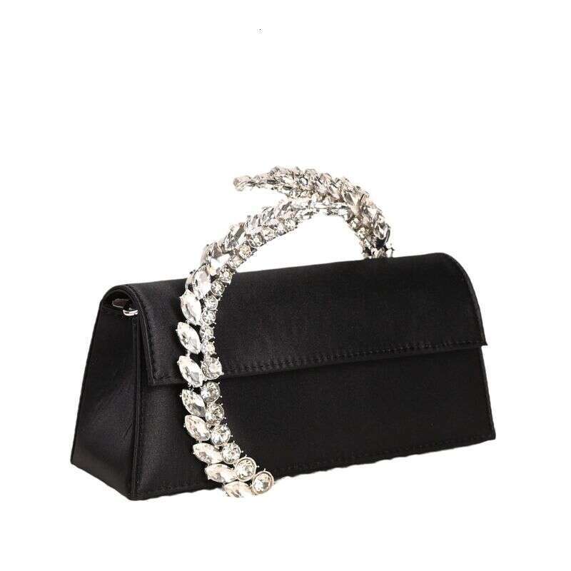 Trendy Rhinestone-Encrusted Satin Handbag Clutch Rhinestone Evening 2025 New Women's Bag