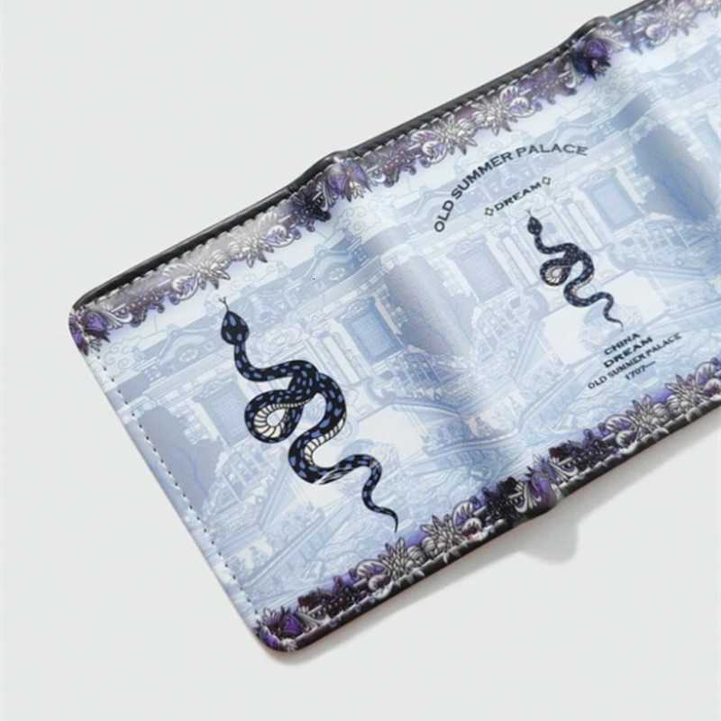 1pc Gothic Style Dark Snake Printed Wallet New Fashion Vintage Coin Purse Leather Mens Aesthetic Short Card Wallet XJ250806