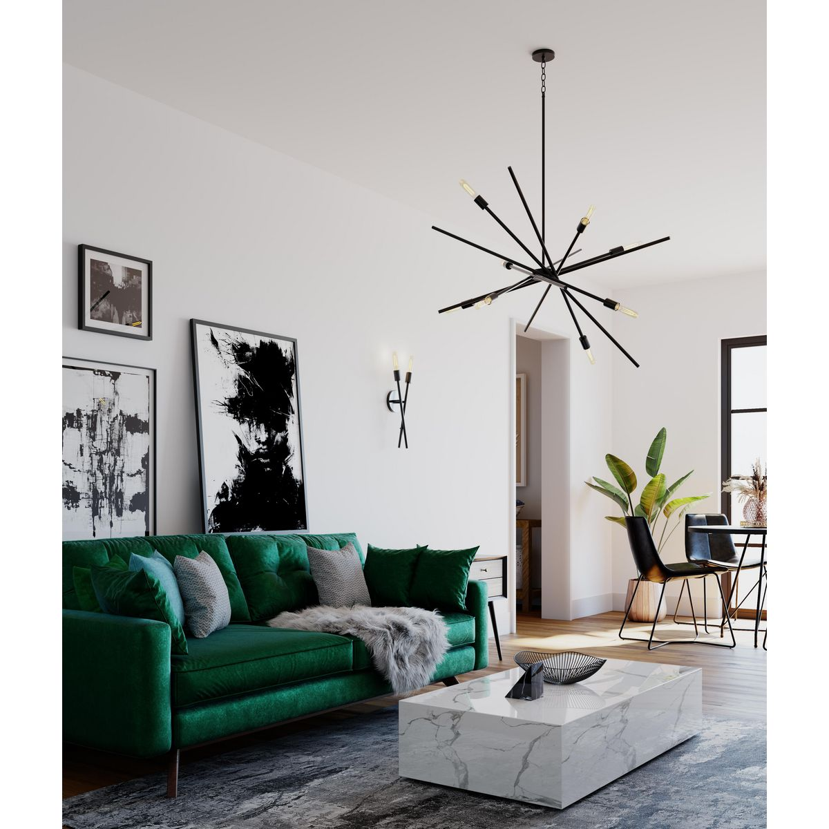 Creative industrial style retro satellite multi-head pendant lamp for clothing stores, cafes, and bars Z-P400109