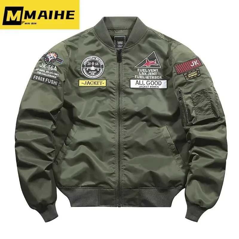 Autumn/Winter Letter-embroidered Windproof Baseball Jacket Mens Plus Cotton Street Hip Hop Cargo Jacket Academy Jacket 4XL W250806