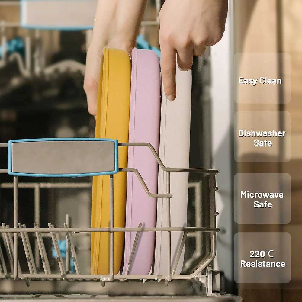 Baby Safe Silicone Dining Plate Suction Cartoon Children Dishes Feeding Toddler Training Tableware Retro Kids Smile Face Plate X2508061