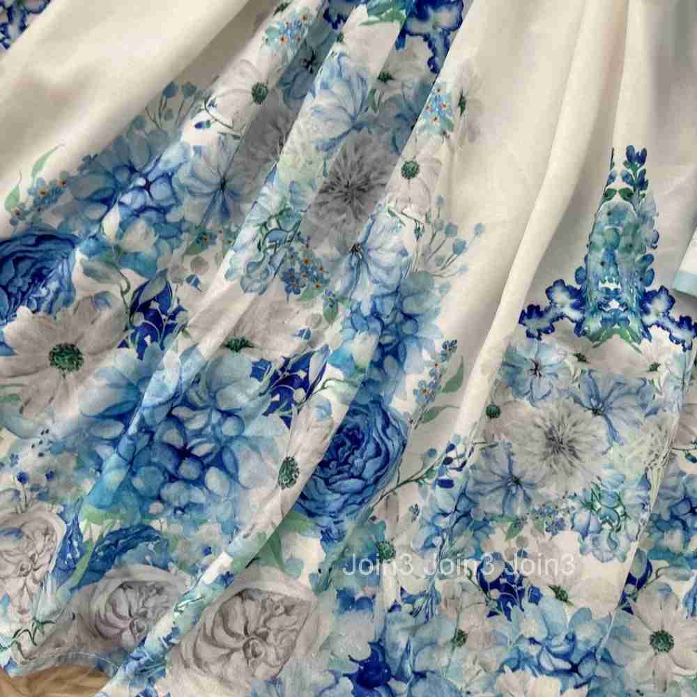 Retro Elegant sashes o neck Single Breasted print Dress lool Sleeve A-line Casual High Waist Women Summer sweet Dresses