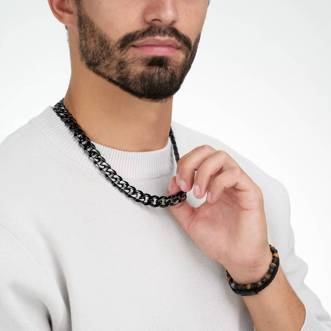 In Stock Non Tarnish 18k PVD Gold Plated Cuban Chain Jewelry Stainless Steel Cuban Link Chain Necklace for Daily