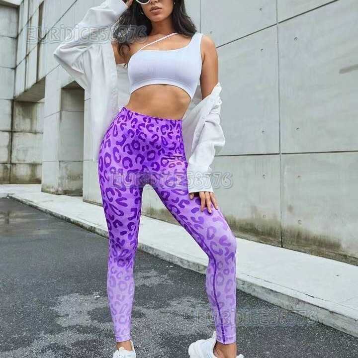 2023 New Seamless High Waist Cheetah Print Tight Peach Hip Yoga Quick-dry Training Fitness Leggings H250806