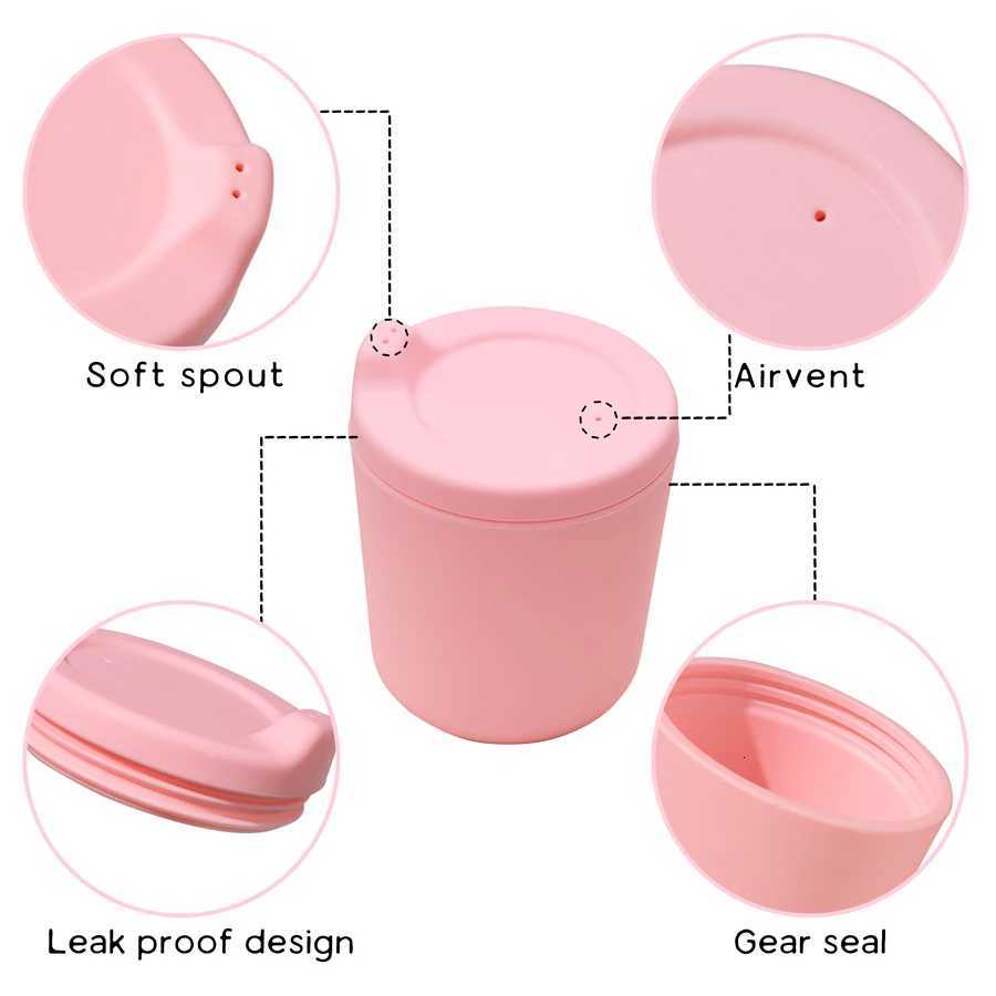 Baby Silicone Drinking Cup Childrens Drinking Cup Training Sucking Leak-proof Travel Cup Food Grade Silicone Material Baby Show X2508061