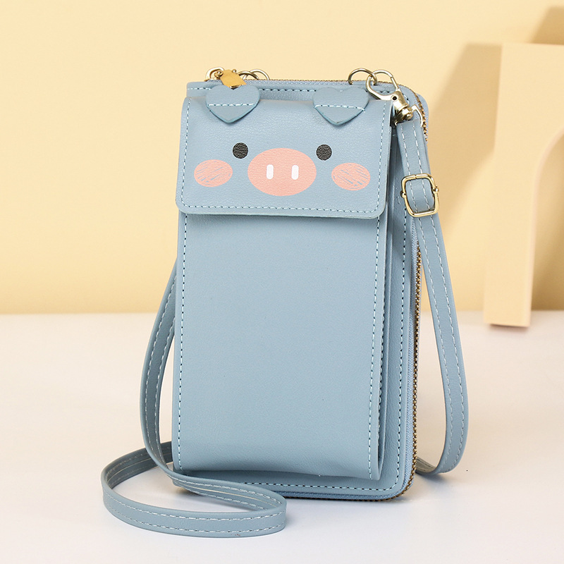 New Women's Wallet Vertical Style Single Shoulder Crossbody Small Fashion Simple Ins Cute Piggy Phone Bag