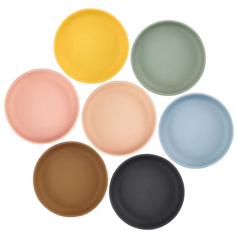 1PCS Baby Silicone Dining Plate Kids Feeding Plate Sucker Bowl Children Dishes Toddler Feeding Tableware Baby Supplies X250806