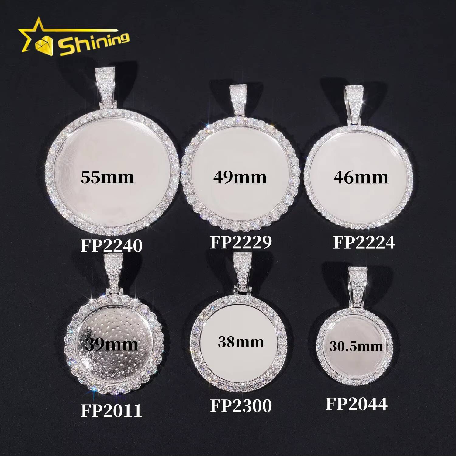 Hip Hop Jewelry Men Women Memory Pendant 925 Sterling Silver 39mm 46mm 49mm 55mm VVS Iced Out Moissanite Photo Pendant