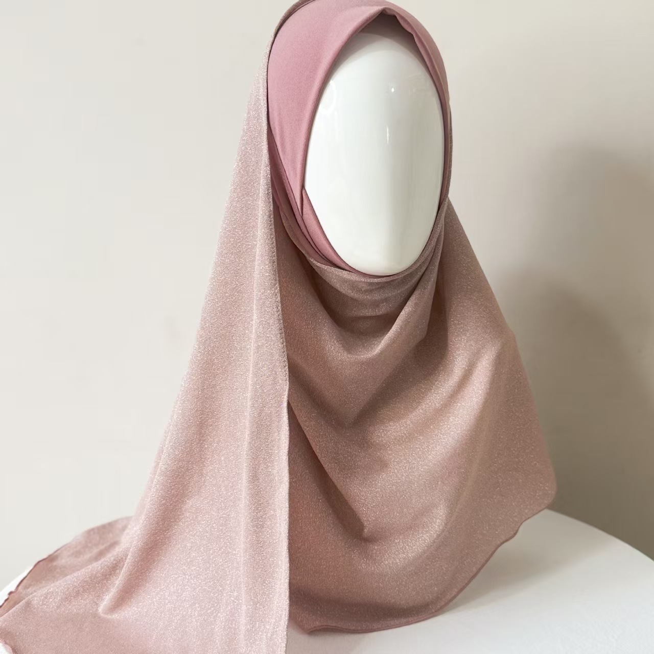 T1405 new solid color crystal hemp splicing silver wire mesh glitter fabric convenient head cover
