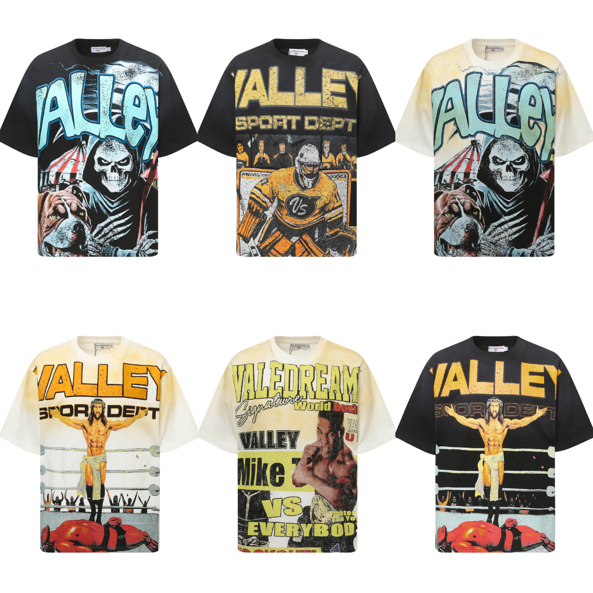 Designer Men's T-Shirts Vally American Drop Animal Print Shorts Sleeve Harajuku Gothic Graphic Madam Top Street T-shirts Fashion Men Women Clothes