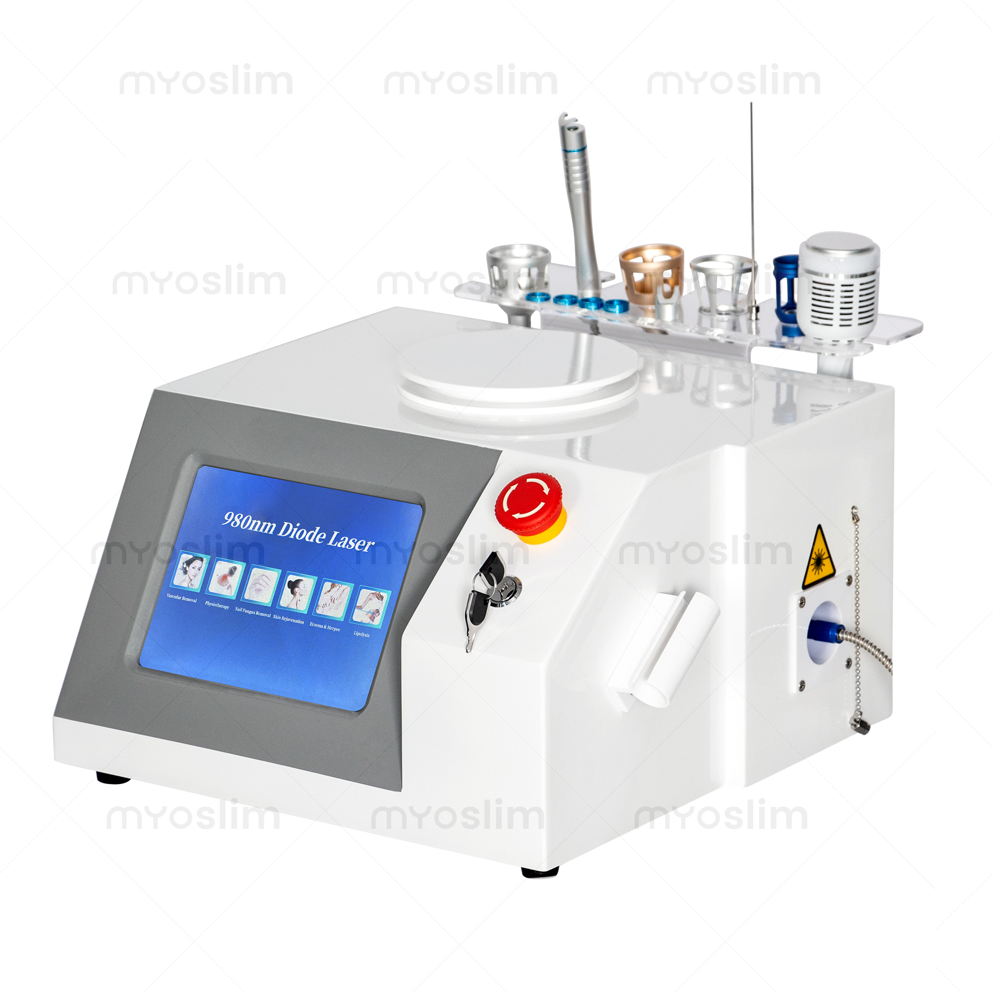 980nm Diode Laser Machine 6 in 1 Used For Vessel Removal Couperose Spider Veins Fungal Nails Local Fat Dissolution Physiotherapy