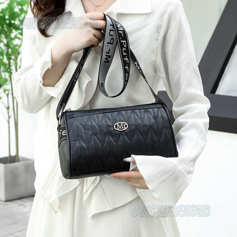 Trendy Womens Bag 2025 New Pu Pleated Crossbody Bag Small Womens Shoulder Bag Tote Bag H250806