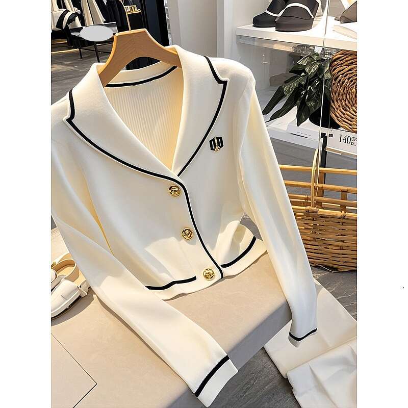 Women's Clothing white knitted cardigan for women early autumn lazy style soft and thin sweater jacket