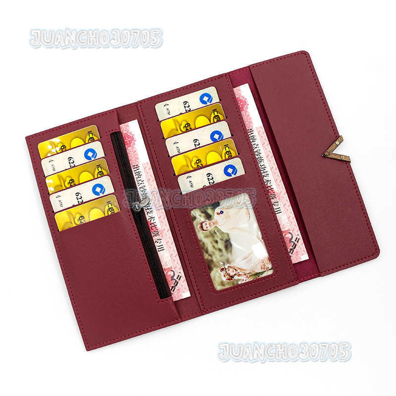 New Womens Wallet Fashionable and Simple Womens Pu Long Wallet Multi Card Card Bag Handbag H250806