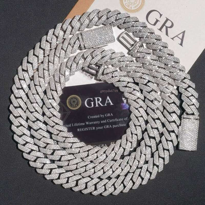 Top-quality 14mm 18-24 inches High-quality jewelry ice crystal sparkling flawless sapphire Kruba chain bracelet set