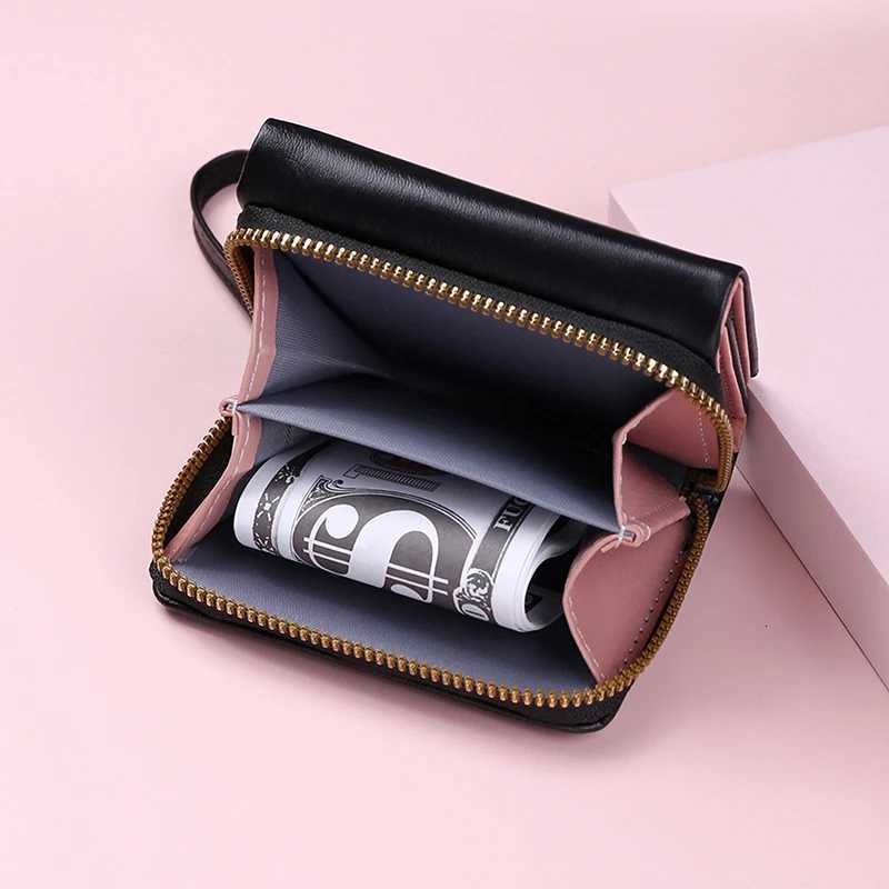 Womens Wallet Tri Fold Card Bag PU Multi Objects Pocket Short Fashion Embroidered Love Pattern Korean Minimalist XJ250806