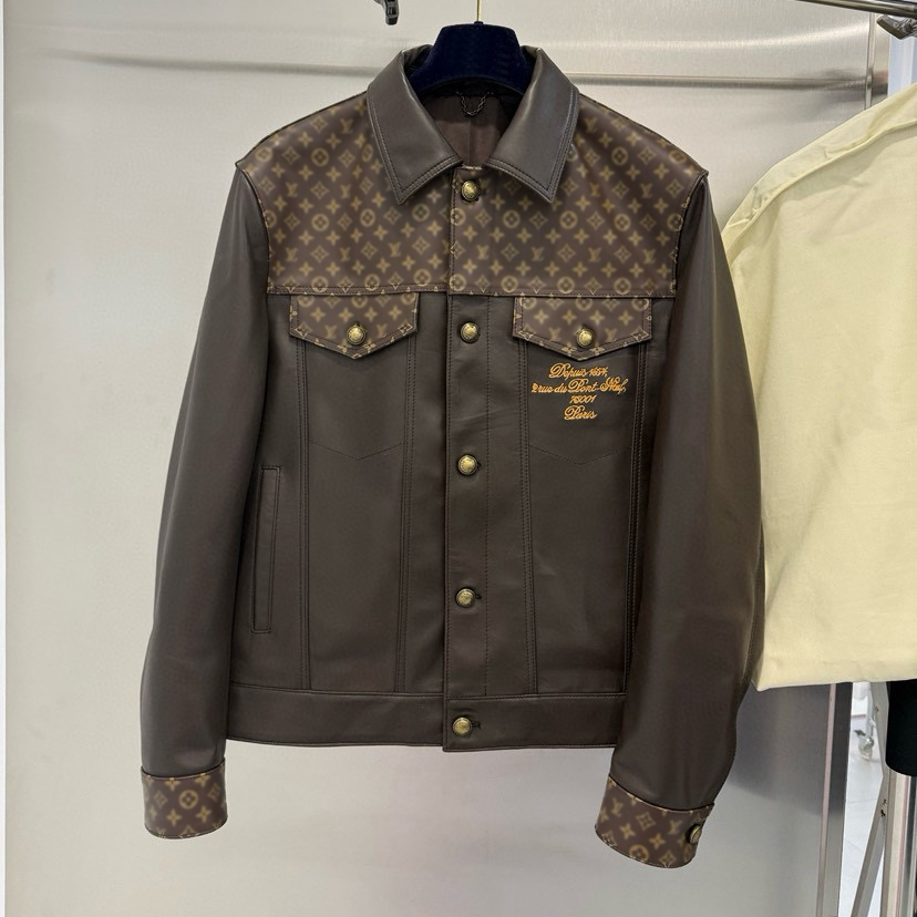 Mens plus size Outerwear Coats Genuine Leather Jacket Designer Jacket hoodie hooded casual fashion color stripe printing top quty 4g31h18 L251010AQK5