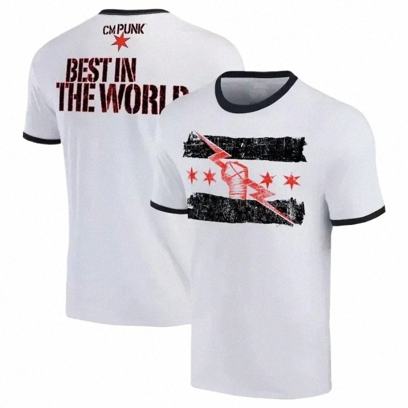 Men's T Shirts 2025 Summer 3D Printed Short Sleeve Wrestler Cm Punk Round Neck T-shirt Street Sports Casual breathable Tops