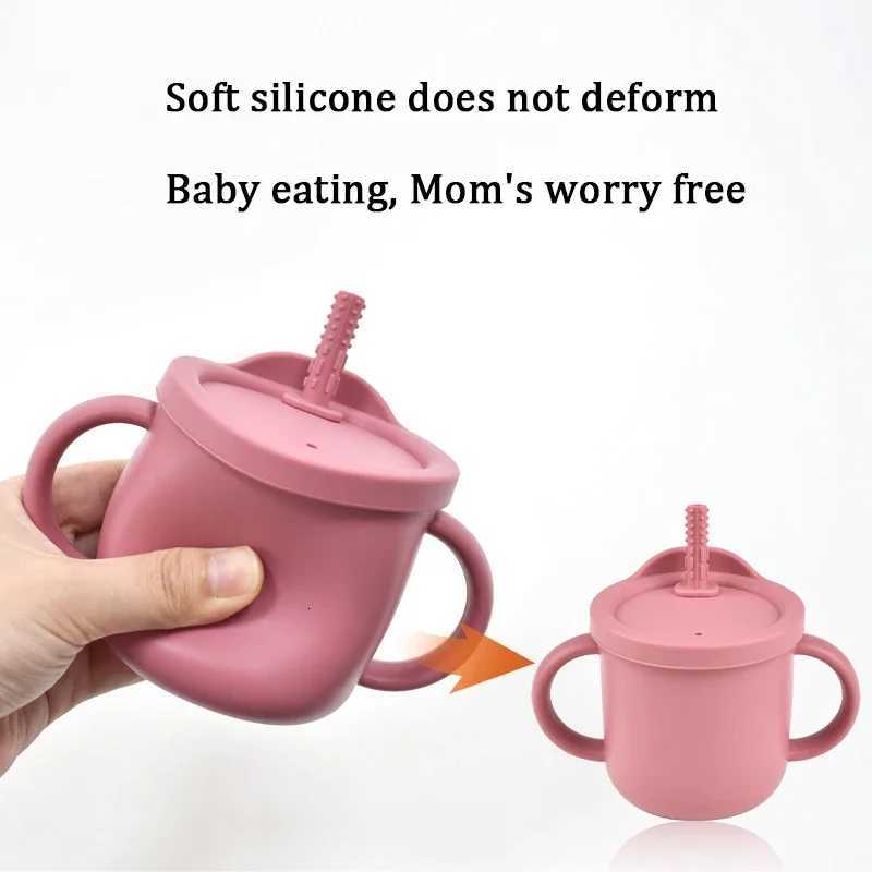 6pcs BPA Free Silicone Feeding Set Sucker Bowl Dishes Plate Straw Cup Spoon Forks Baby Bib For Childrens Tableware Easy Clean X250806
