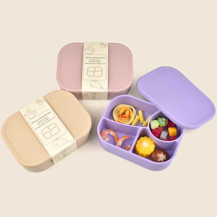 1PC Silicone Food Storage Box Portable Lunch Box For Food Dinnerware Food Container Feeding Bowl Lunchbox Childrens Tableware X250806