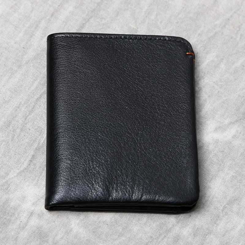 Genuine Leather Wallet Mens Short Handmade Top Layer Cow Leather Retro Casual Versatile Ultra-thin WalletXJ250806