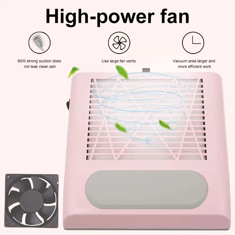 Professional Powerful Nail Duster Exhaust Fan for Nail Art Vacuum Collector Gel Nail Duster for Nail Art Salon Equipment 250729