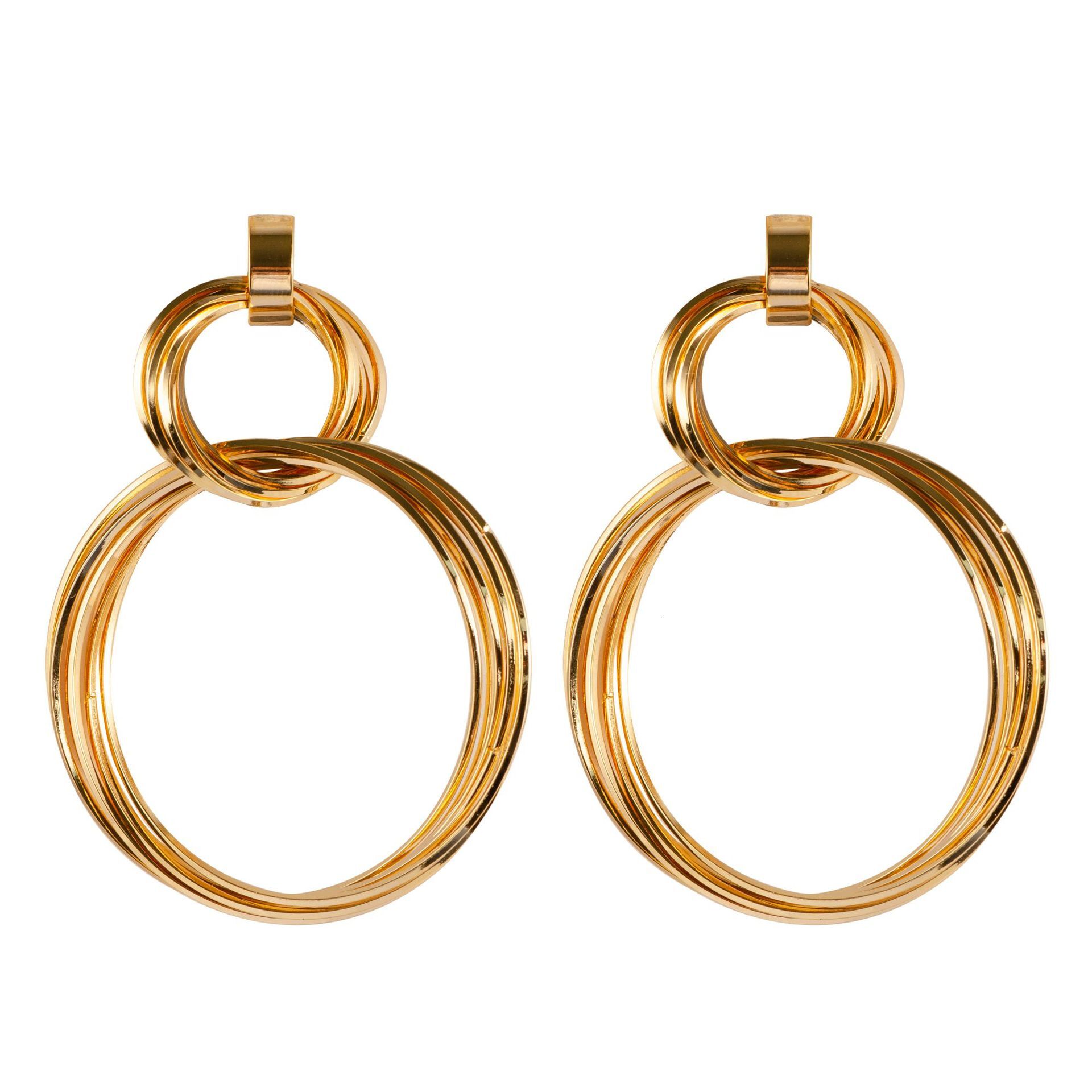 Fashion Exaggerated Style Geometric Circle Earrings for Women Simple Stylish High-end Sier Needle Ear Jewelry