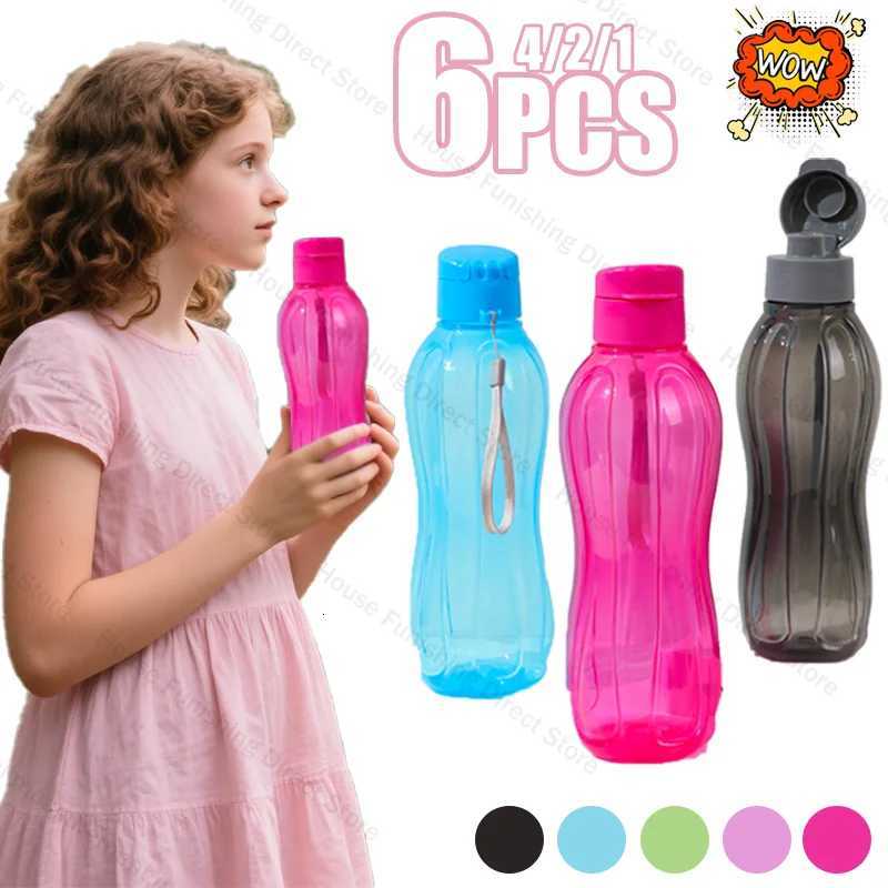 6/4/2/1PC 800ml Plastic Water Bottle Leak Proof Large Capacity Sports Cup for Gym Outdoor Hiking Travel Portable Kids Cup X250806