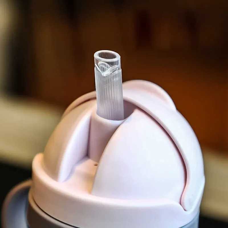 250ml Pink Baby Drinking Cup Feeding Bottle With Straw Gravity Ball Wide Caliber Milk Water Bottle With Handle X250806