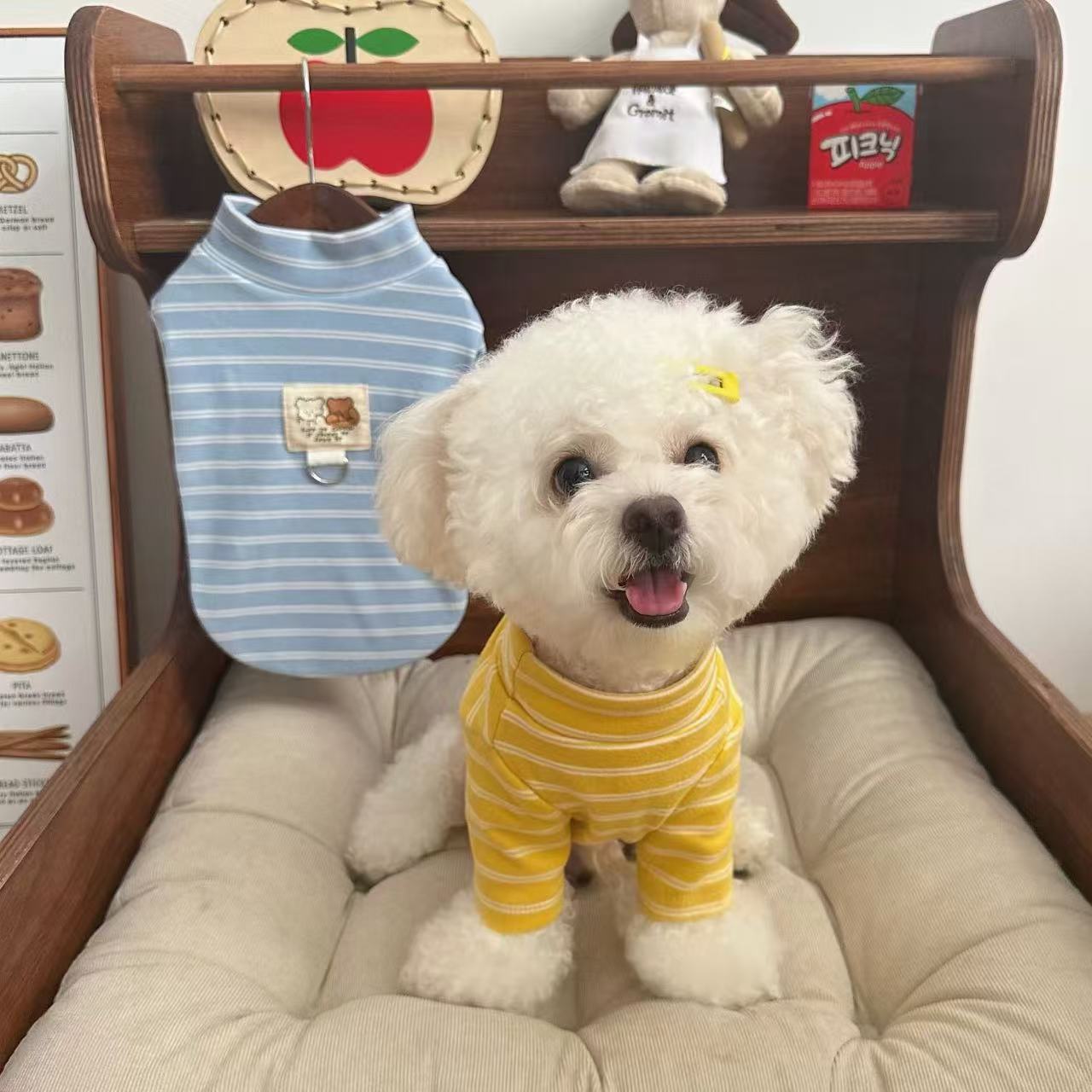 T906 Dog clothes spring and autumn 2025 new small dog Bichon Teddy cute pet cat two-legged T-shirt bottoming shirt
