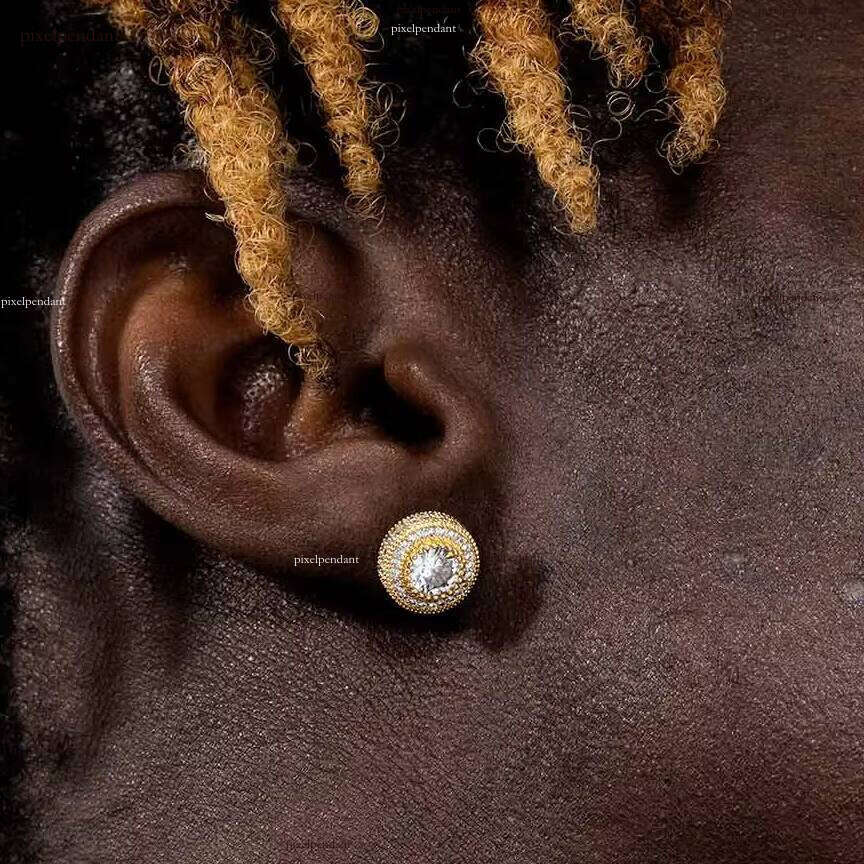 Wholesale Stylish 6.5MM VVS Moissanite Dia Stud Earrings High Quality Sterling Sier Gold Plating Custom Look Party Gift