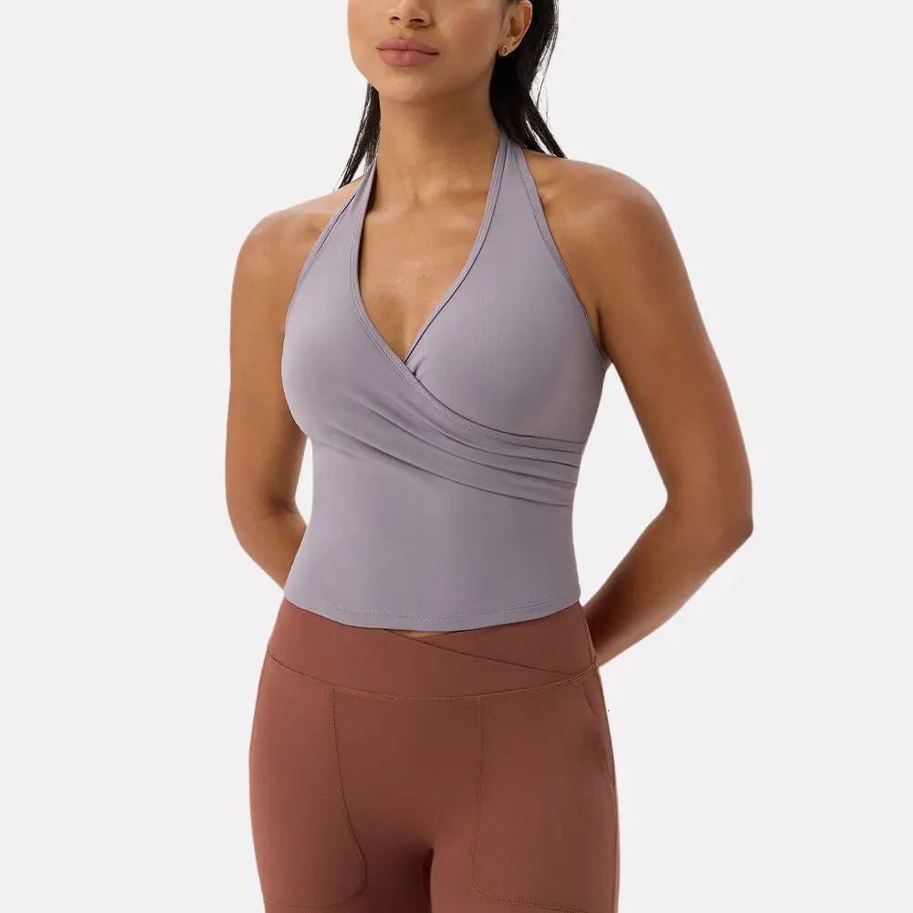 Summer Women's Halter Neck Gym Bra Sexy Yoga Fiess Tank Top Slim-Fit Quick-Dry Sports Running Vest