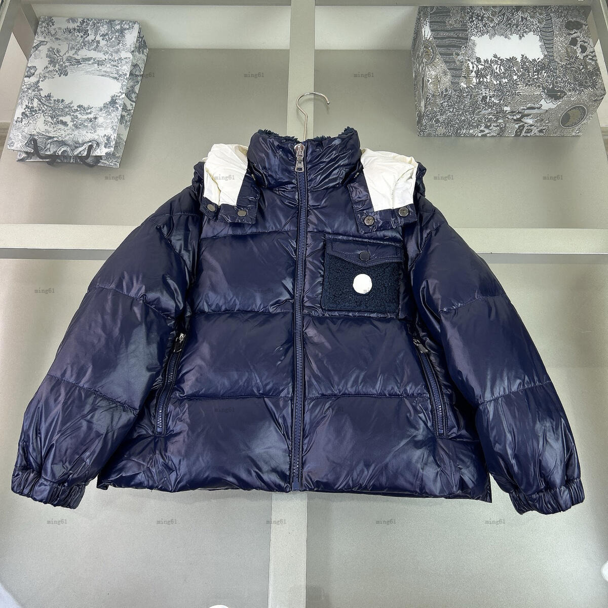 Brand winter kids coat down baby Jackets kids designer clothes stripes Warm clothing Plush pocket design boys girl Outwear A978X27N230