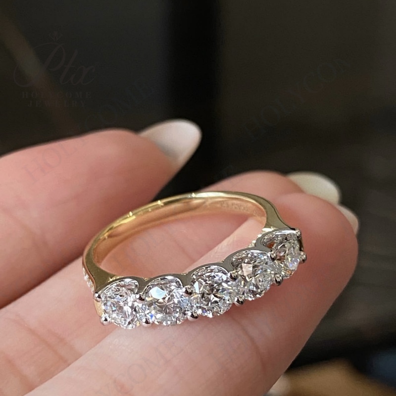 Custom Ring Band 925 Silver 10K 14K 18K Gold D VVS1 Moissanite Lab Grown Diamond High Quality Wedding Engagement Ring for Women