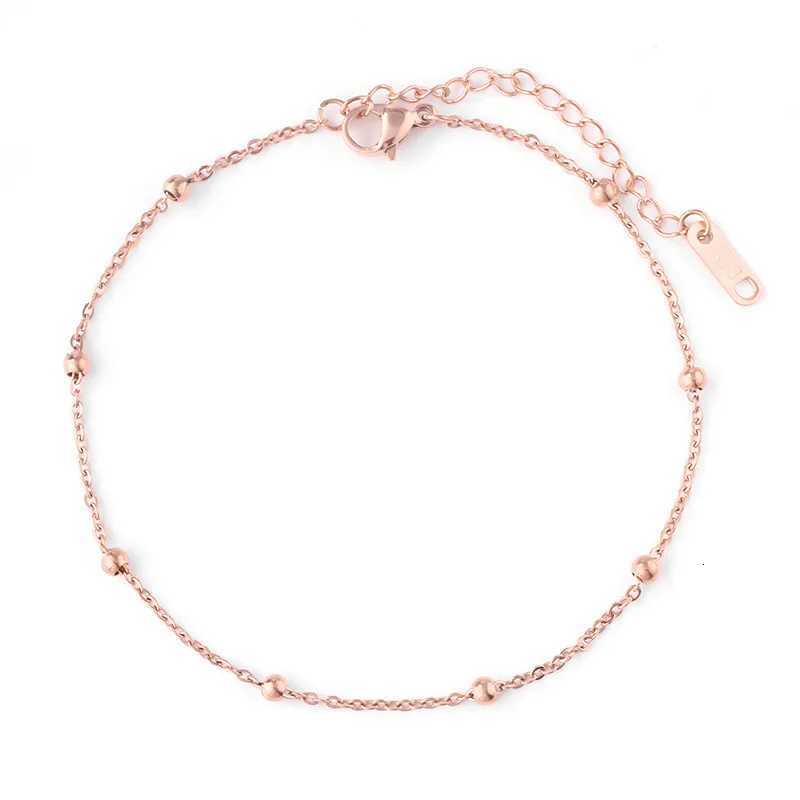 316L Stainless steel gold colour beaded chain Anklets Fashion jewelry Minimalist chain anklet fashion womens Jewelry Party Y250805