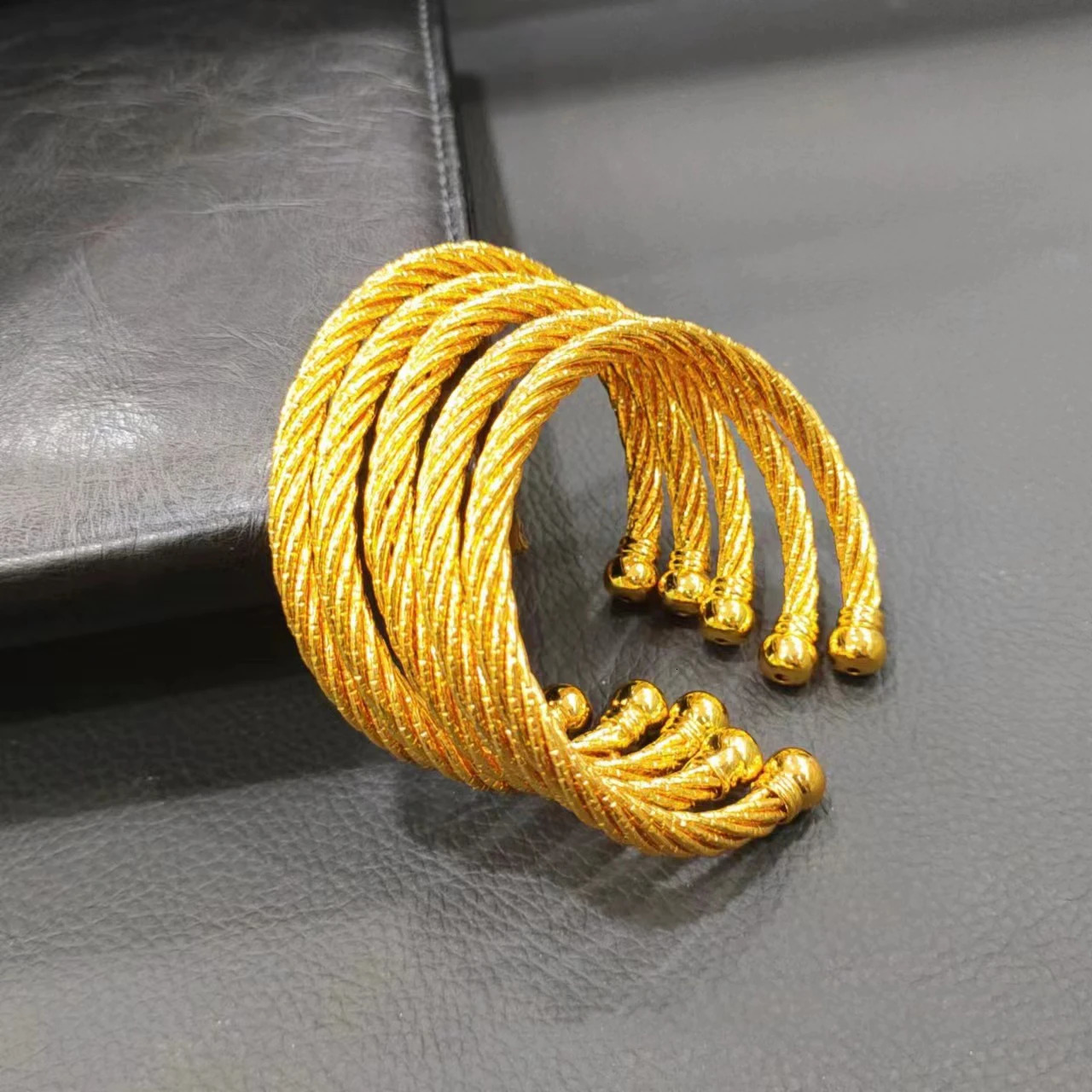 ANIID Dubai Gold Color Bangles For Women 24K Gold Plated Indian African Cuff Bracelets Charm Wedding Ethiopian Jewelry 250805