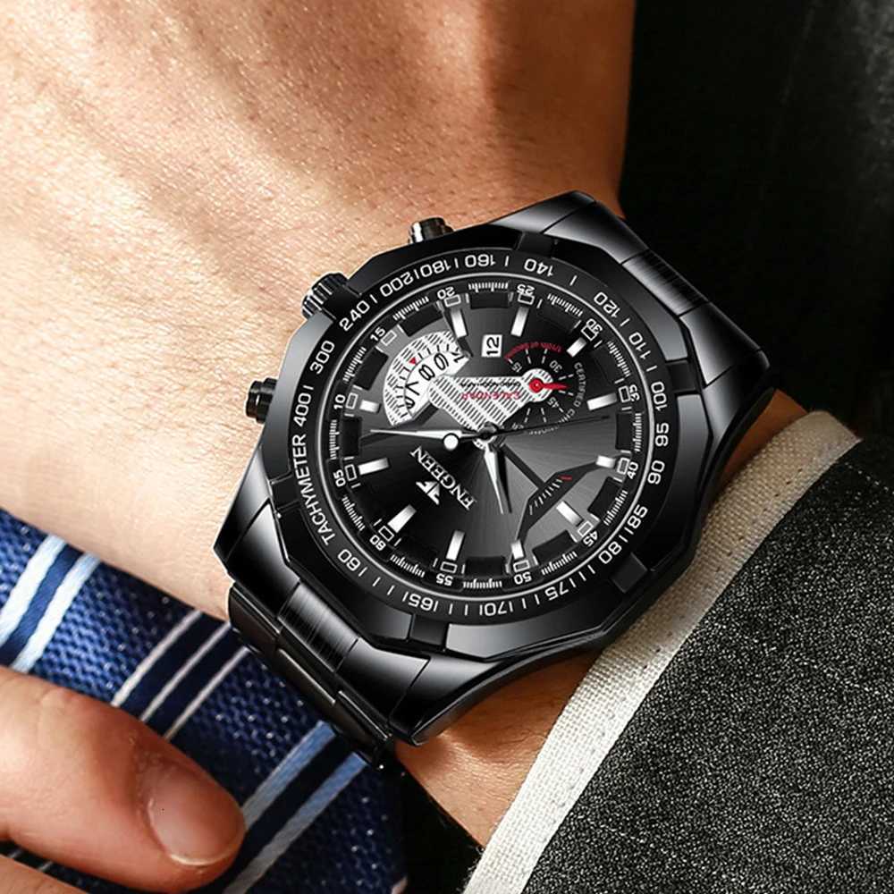 FNGEEN Men Quartz es Fashion Concept Decorative Dial Casual Military Sports Wrist Waterproof Date Luxury Mens Clock W250806