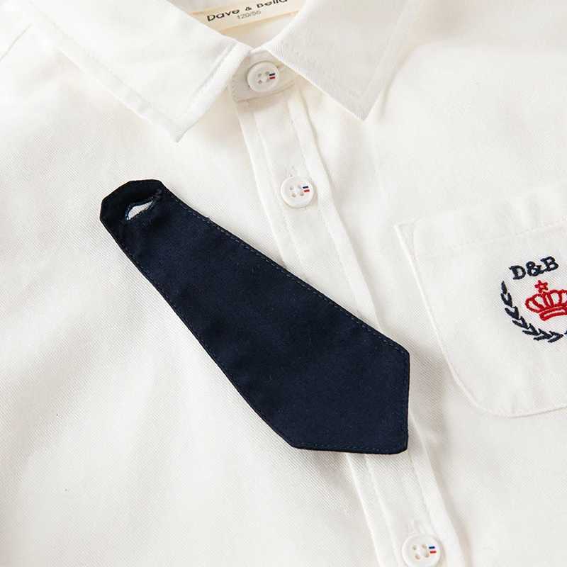 DK 3222467 Dave Bella Kids Shirt Boys 5-13 Years Solid Tops Childrens Shirts Long Sleeves Spring Autumn Cotton Shirt X250806