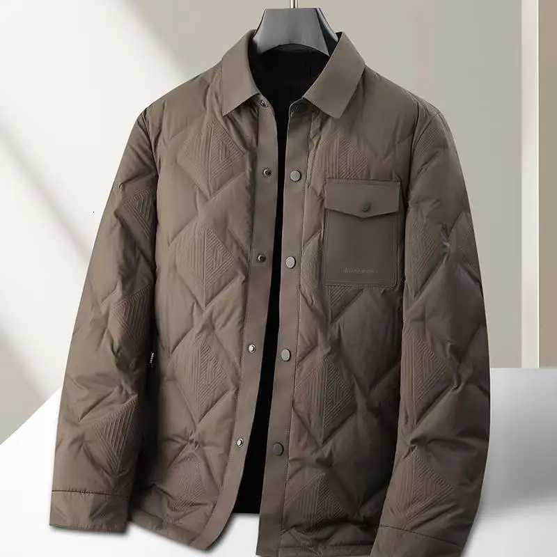 2025 Autumn/Winter New Mens Down Jacket Down Content 90% Quality Fabric Casual Lightweight Youth Down Jacket with Shirt Collar W250806