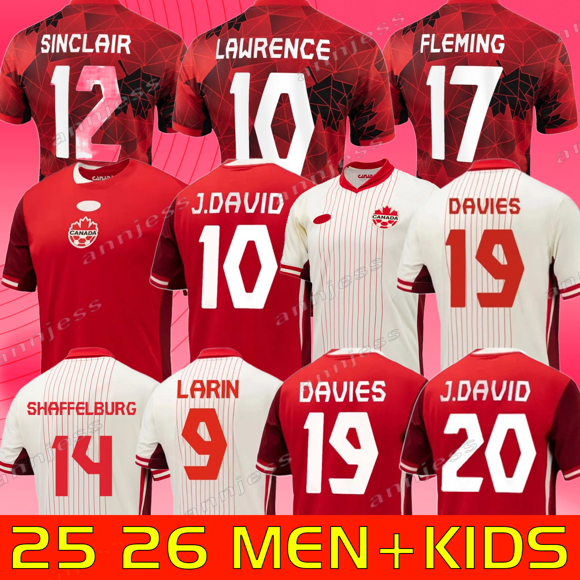 2024 2025 Canada Soccer Jerseys Maillot De Foot Kids Kit J.DAVID JOHNSTON 24 25 Football Shirt Men's National Team Men's 23/24 SINCLAIR FLEMING BUCHANAN DAVID MILLER