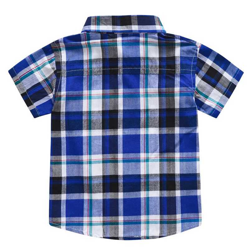 2-7Y Classic Boys Plaid Shirts Short Sleeve Kids School Clothes Children Clothing Sweatshirt Teenage Top Boys Shirt Cotton X250806