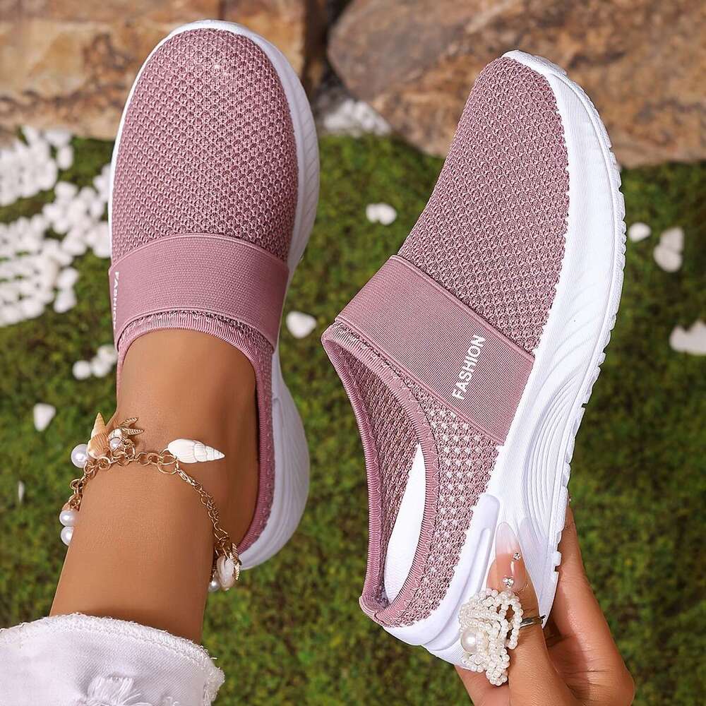 Women's Summer Indoor Casual Breathable Mesh Slip-On Soft Sole Comfortable Lazy Shoes