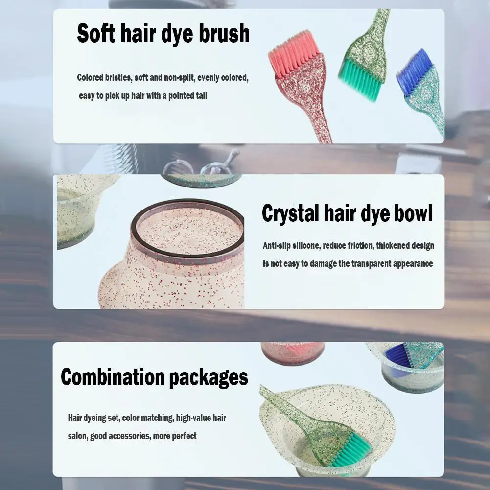 2Pcs Salon Hair Colour Mixing Dyeing Kit Professional Hair Coloring Applicator Coloring Kit for DIY Hairdressing Tools 250805