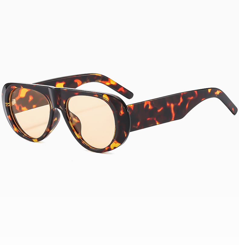 2025 New European and American style Wide leg Big frame Sunglasses Jelly colored Individualistic Simply Retro